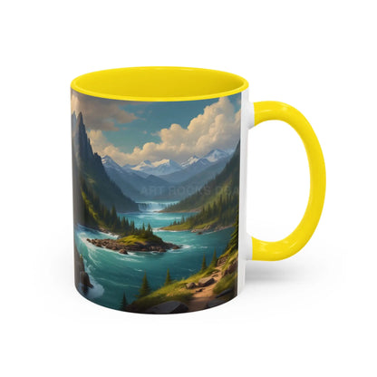Snow Melt Mountain River Accent Coffee Mug — Nature Landscape 11/15oz - Mug
