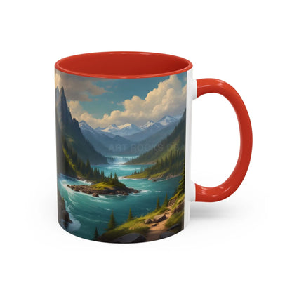 Snow Melt Mountain River Accent Coffee Mug — Nature Landscape 11/15oz - Mug