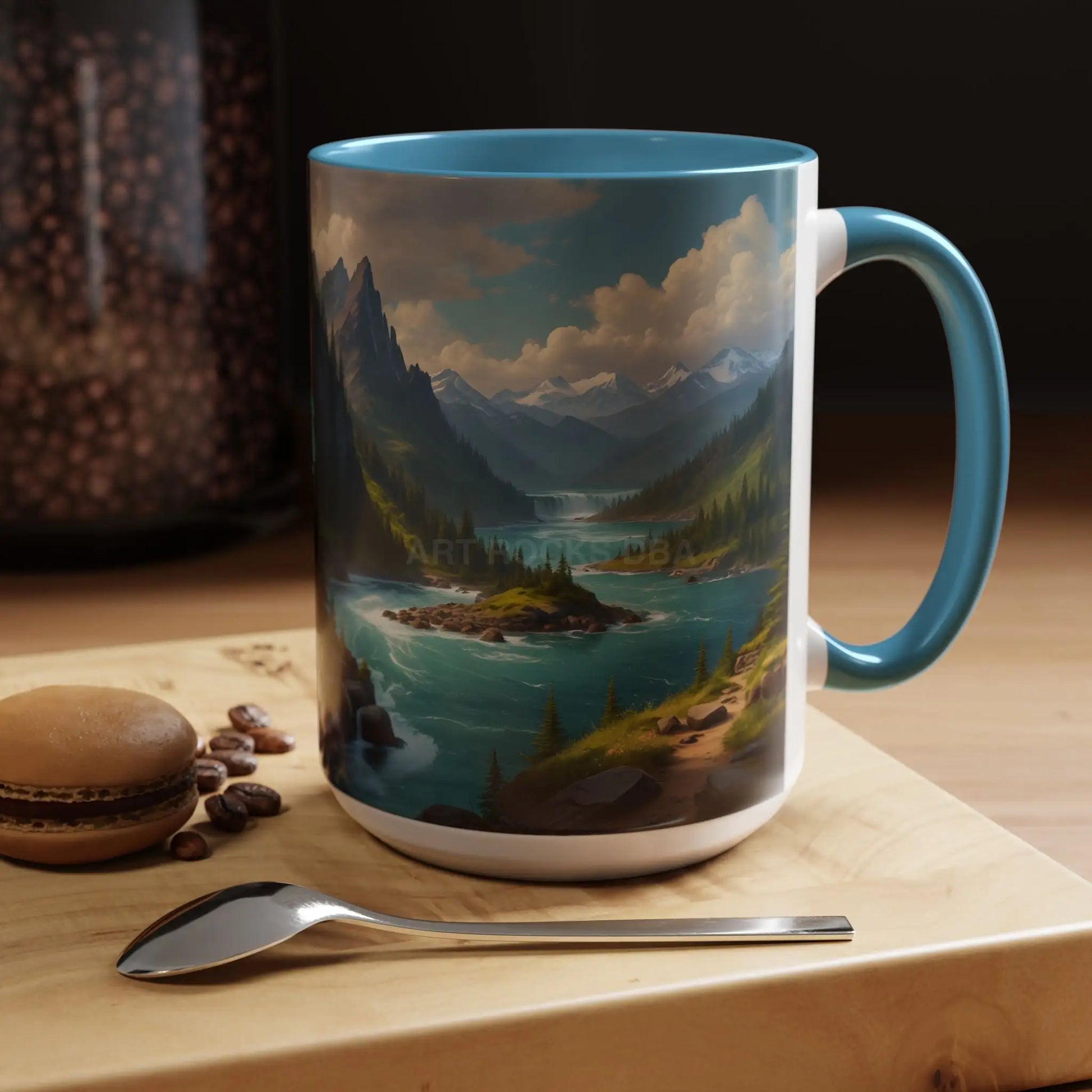 Snow Melt Mountain River Accent Coffee Mug — Nature Landscape 11/15oz - Mug