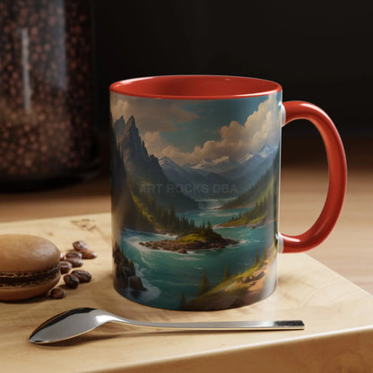 Snow Melt Mountain River Accent Coffee Mug — Nature Landscape 11/15oz - Mug