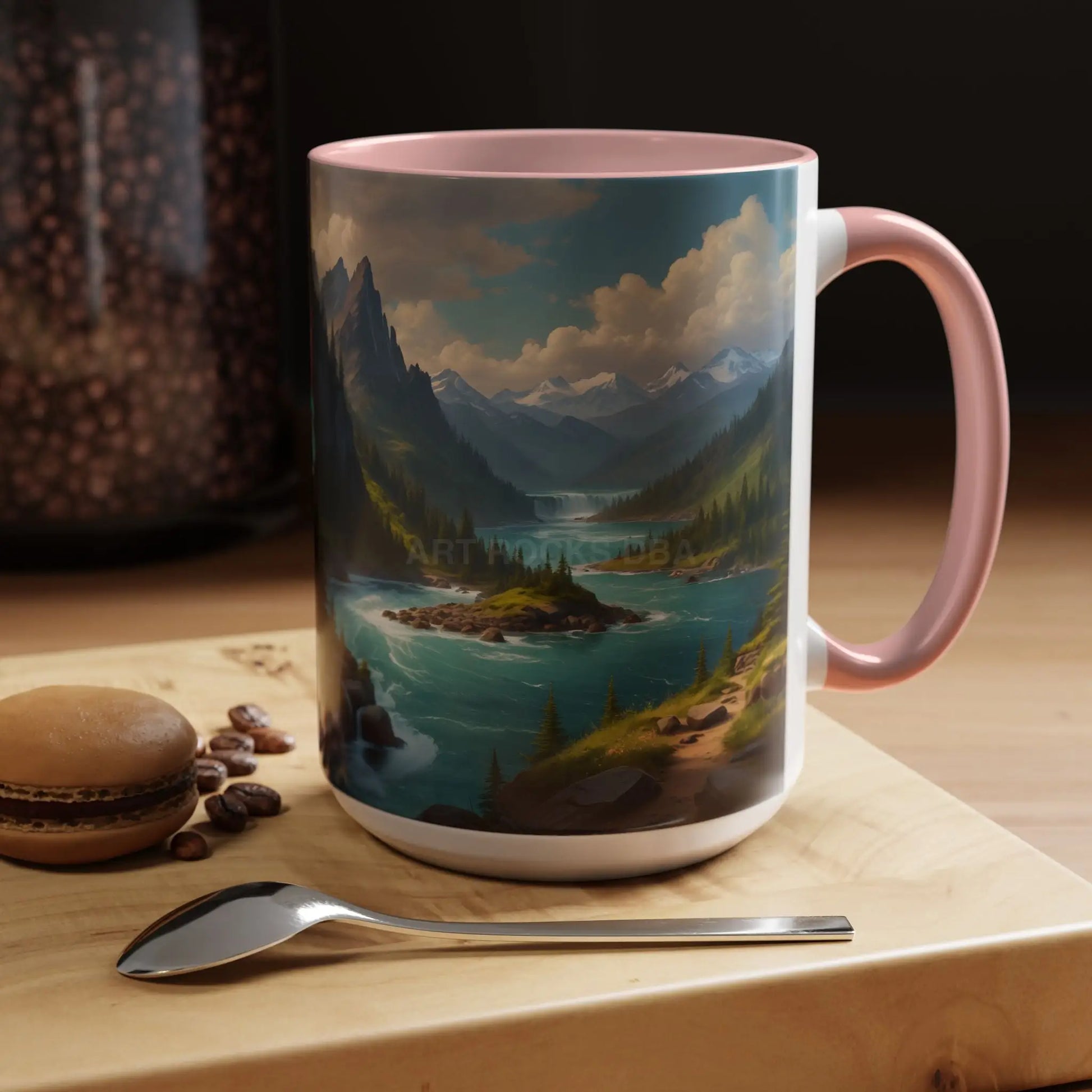 Snow Melt Mountain River Accent Coffee Mug — Nature Landscape 11/15oz - Mug