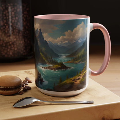 Snow Melt Mountain River Accent Coffee Mug — Nature Landscape 11/15oz - Mug