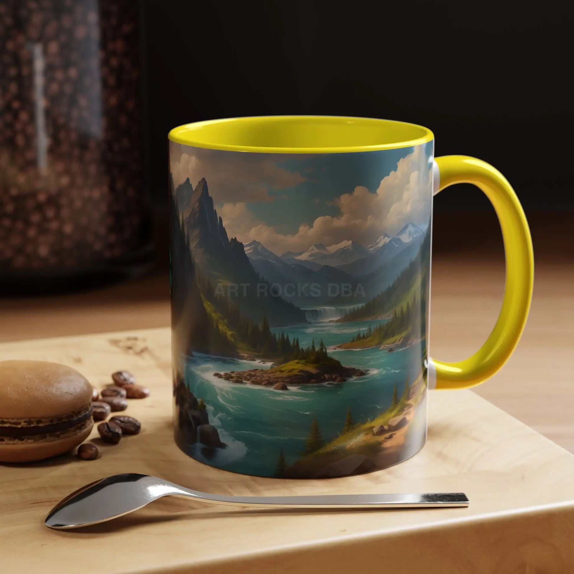 Snow Melt Mountain River Accent Coffee Mug — Nature Landscape 11/15oz - Mug