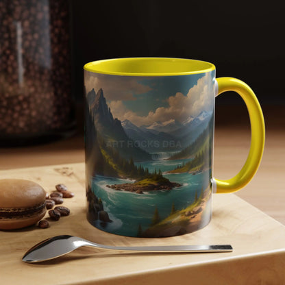Snow Melt Mountain River Accent Coffee Mug — Nature Landscape 11/15oz - Mug