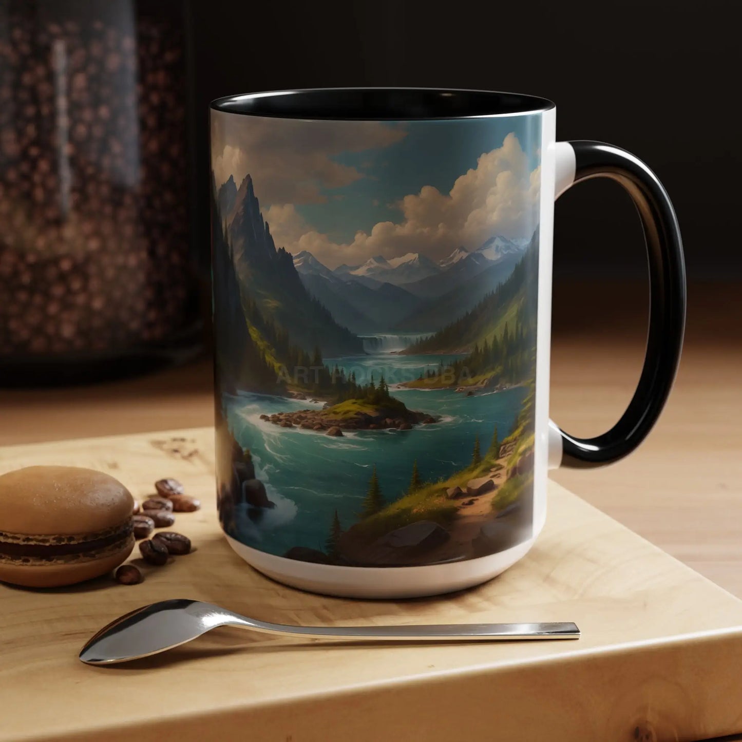 Snow Melt Mountain River Accent Coffee Mug — Nature Landscape 11/15oz - Mug