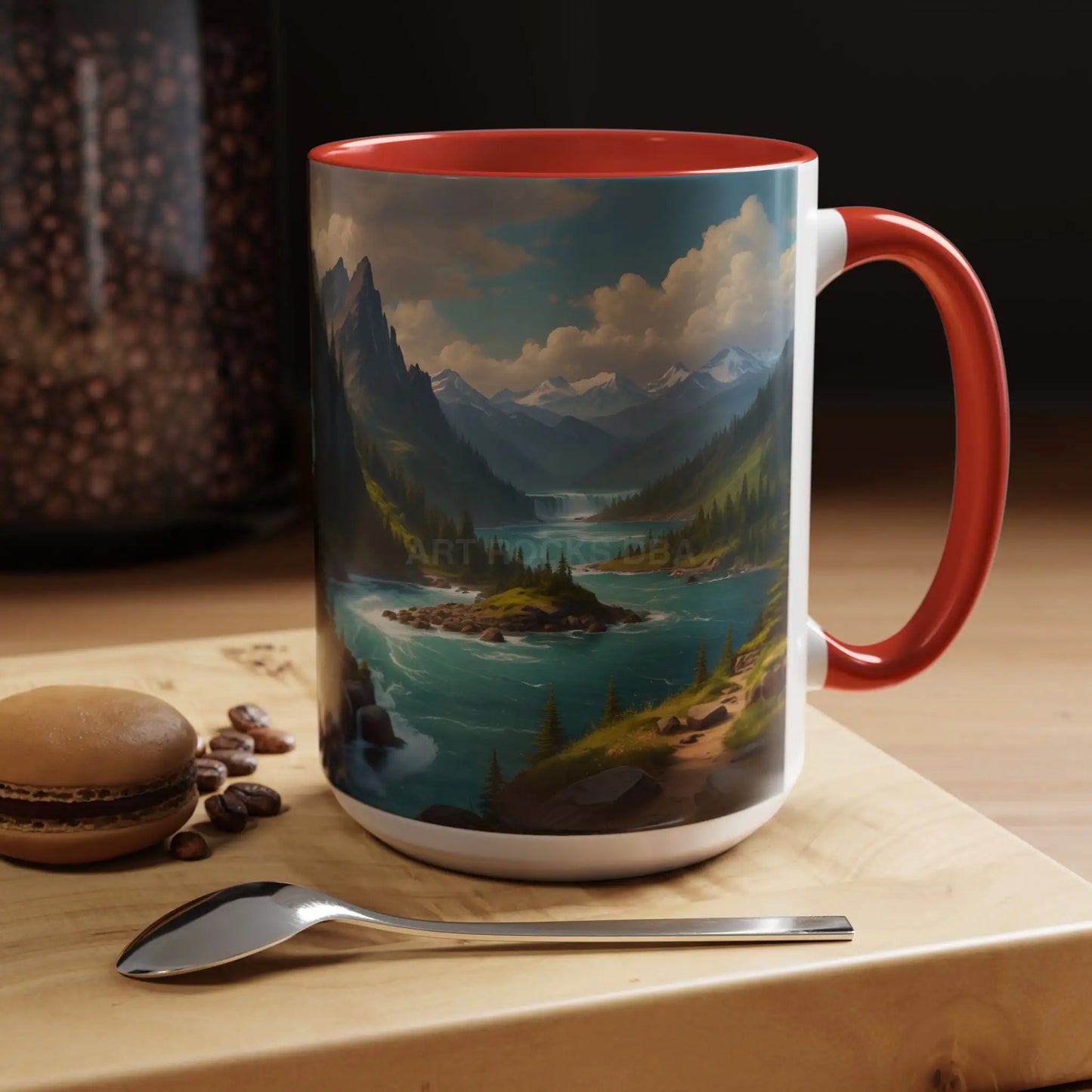 Snow Melt Mountain River Accent Coffee Mug — Nature Landscape 11/15oz - Mug