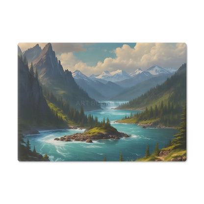Snow Melt Mountain River Cutting Board — Lakeside Landscape Kitchen Board - Small - Home Decor
