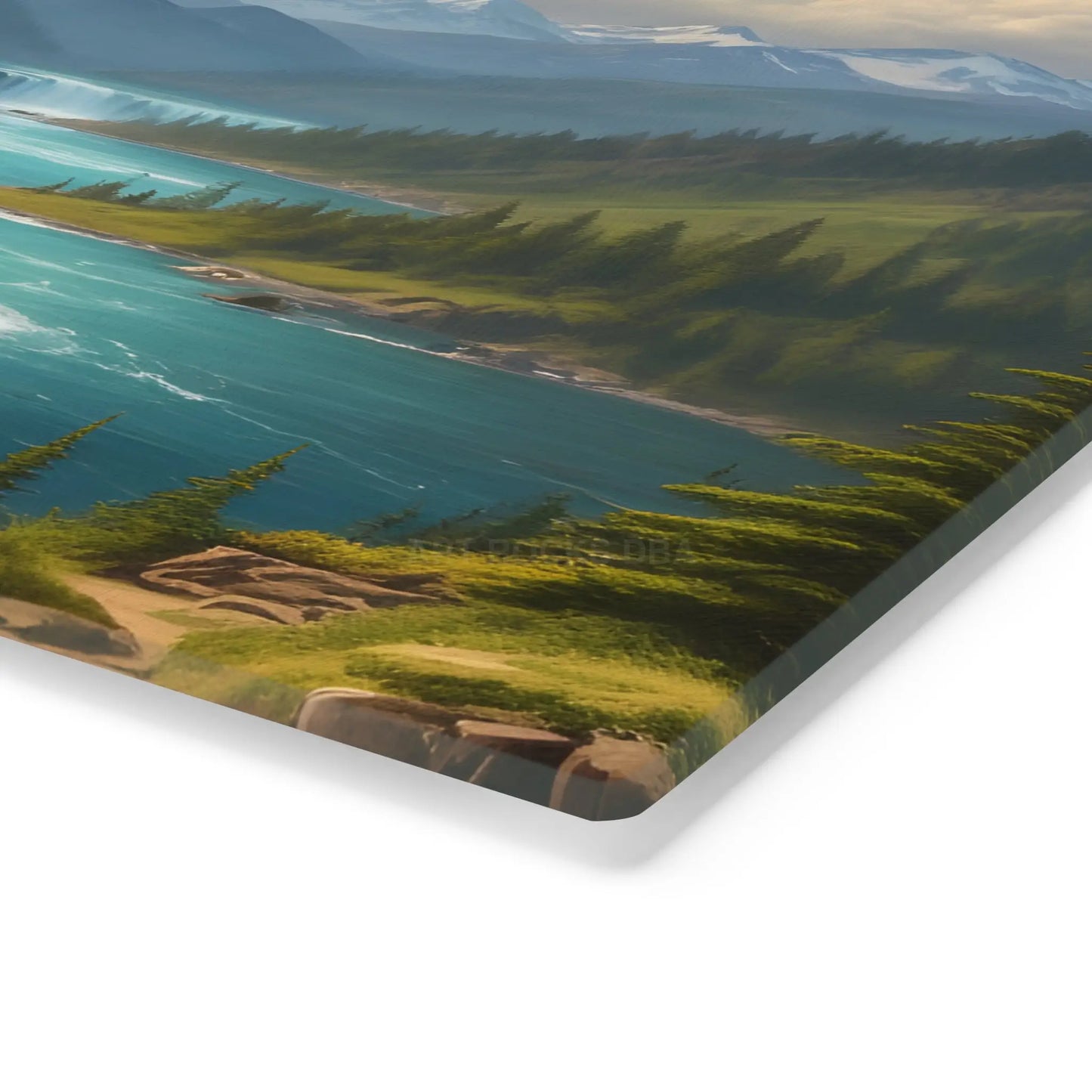 Snow Melt Mountain River Cutting Board — Lakeside Landscape Kitchen Board - Home Decor