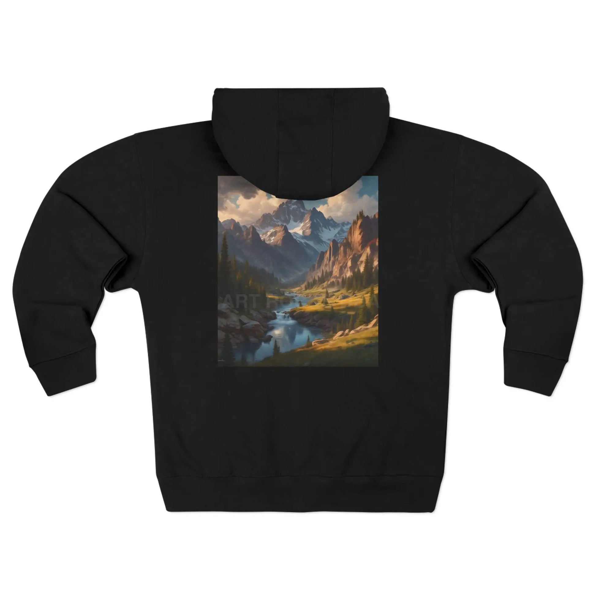 Snow Run Off River in the Mountains Zip-Up Sweatshirt - XS / Black - Hoodie