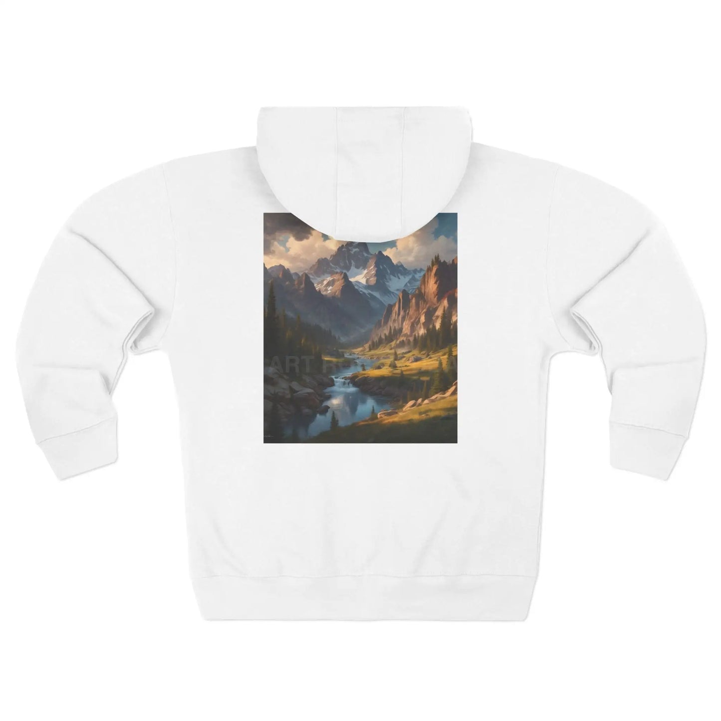 Snow Run Off River in the Mountains Zip-Up Sweatshirt - XS / White - Hoodie