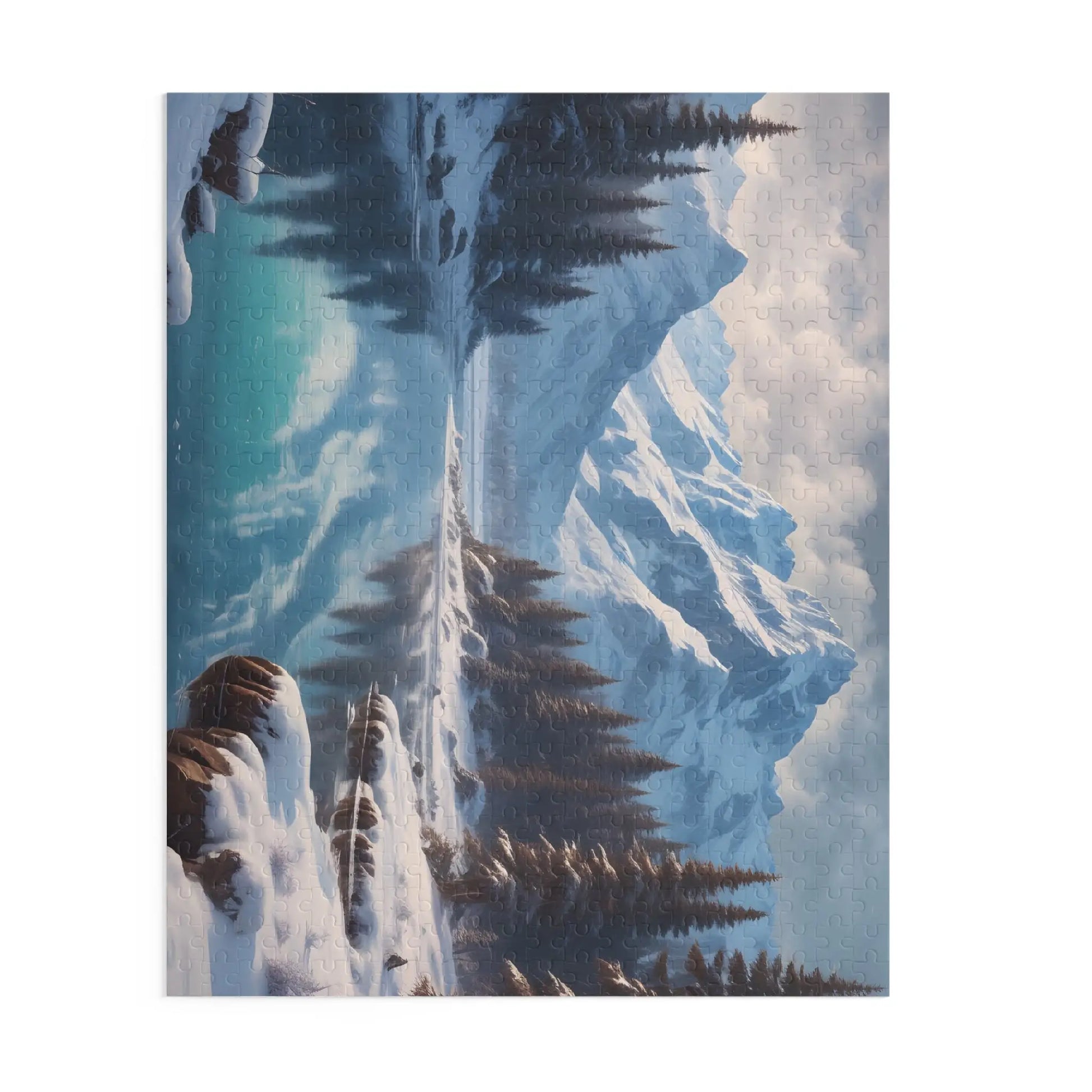 Snowy Mountain Lake Jigsaw Puzzle — (120/252/500 pieces) - Puzzle