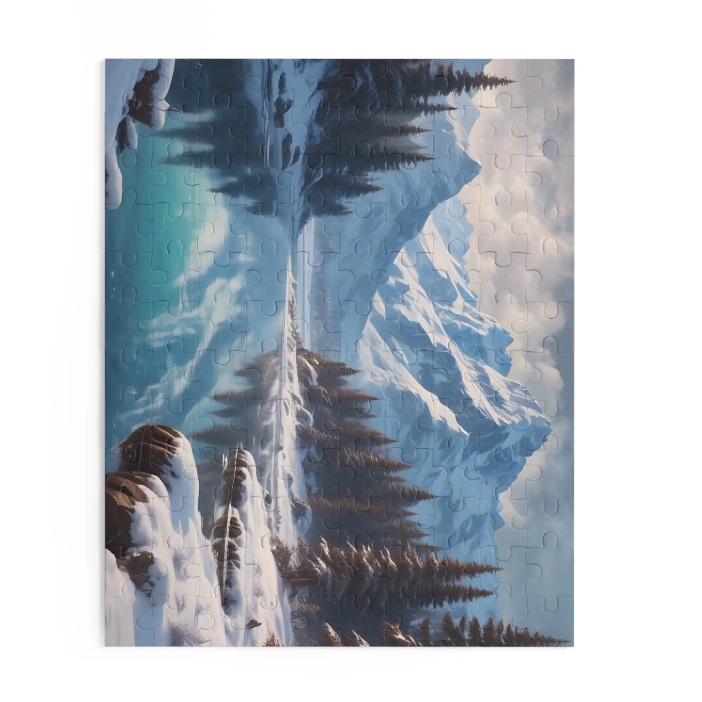 Snowy Mountain Lake Jigsaw Puzzle — (120/252/500 pieces) - Puzzle
