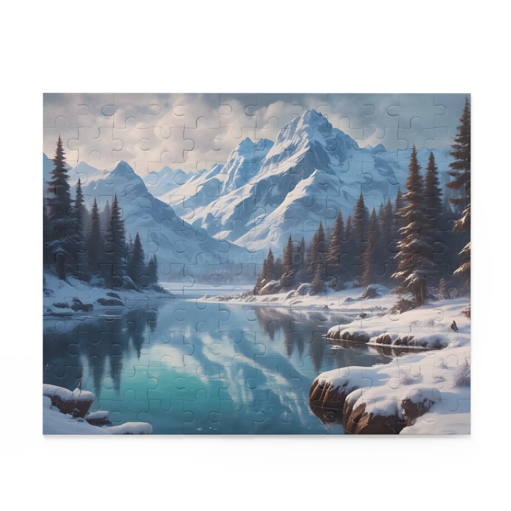 Snowy Mountain Lake Jigsaw Puzzle — (120/252/500 pieces) - Puzzle