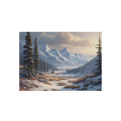 Snowy Mountain Scenery Outdoor Rug - Nature Decor Cozy Patio or Porch Mat Camping Essential Interior Style Gift