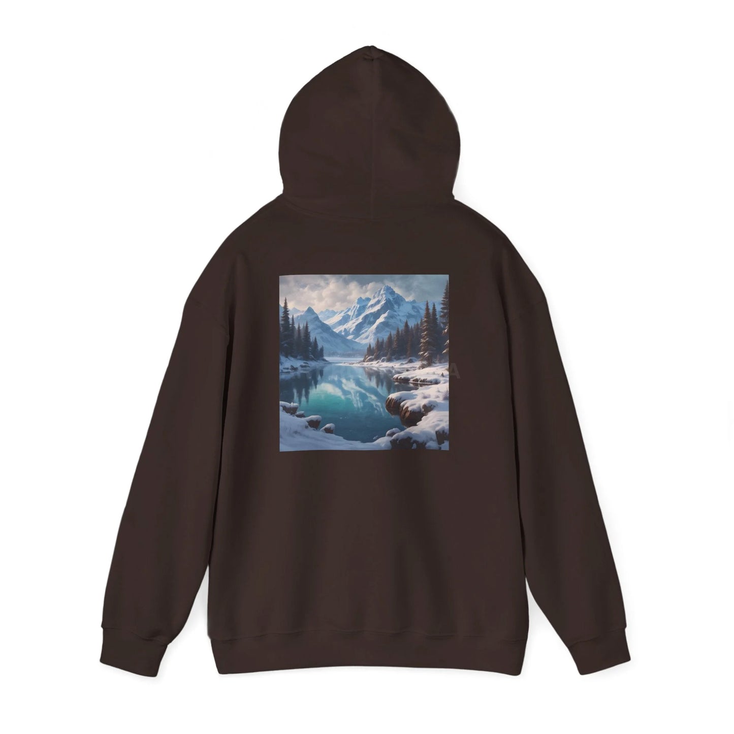 Snowy Mountain Unisex Hoodie Cozy Sweatshirt Art Lover Gift Nature Print Hoodie Artistic Winterwear Unique Casual Wear