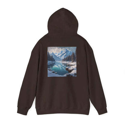 Snowy Mountain Unisex Hoodie Cozy Sweatshirt Art Lover Gift Nature Print Hoodie Artistic Winterwear Unique Casual Wear