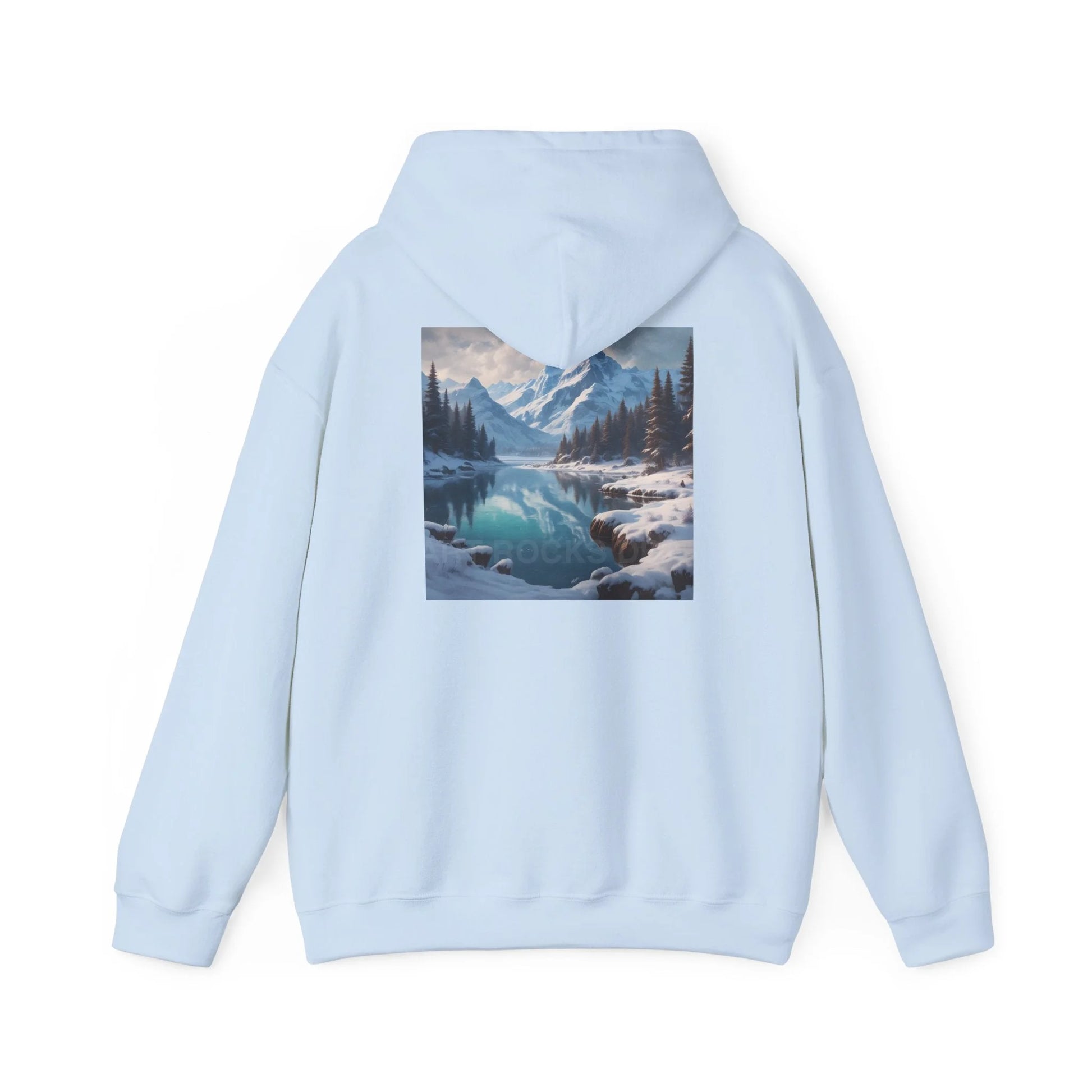 Snowy Mountain Unisex Hoodie Cozy Sweatshirt Art Lover Gift Nature Print Hoodie Artistic Winterwear Unique Casual Wear