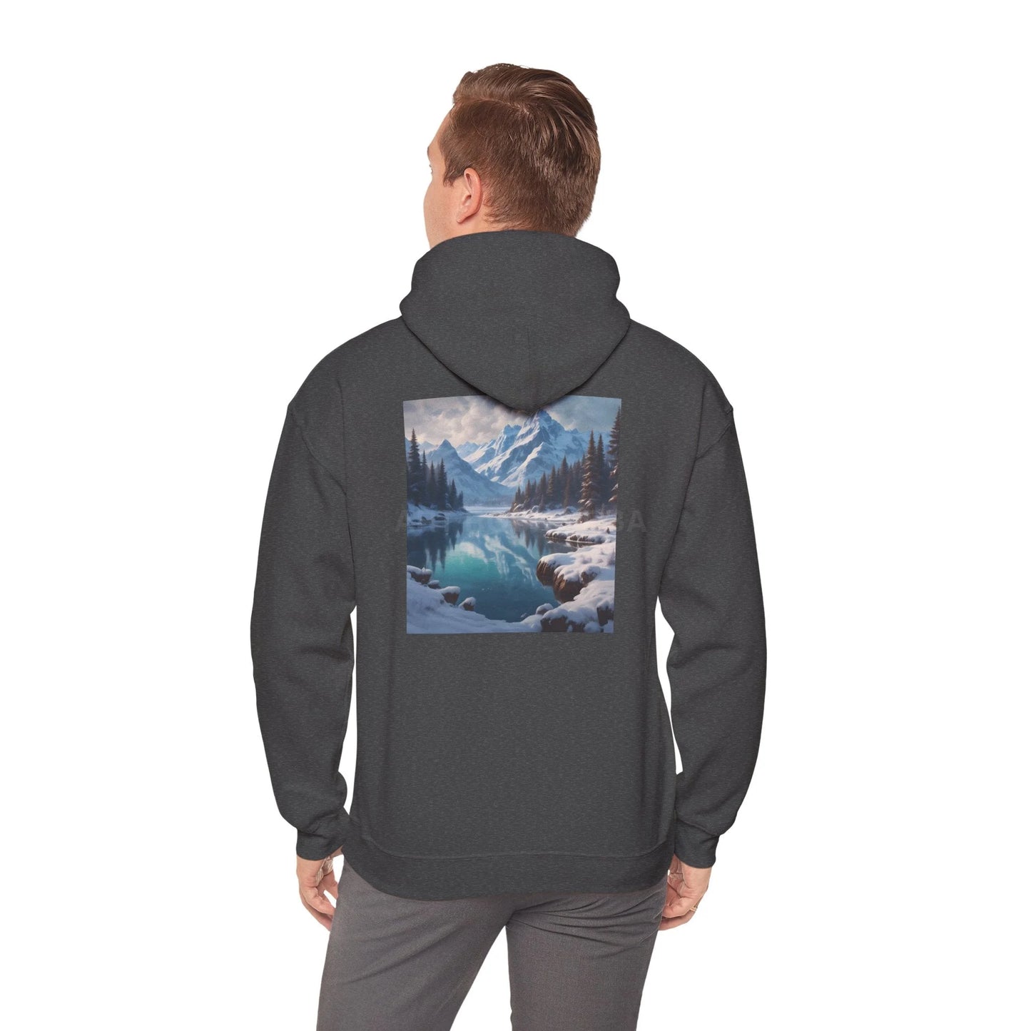 Snowy Mountain Unisex Hoodie Cozy Sweatshirt Art Lover Gift Nature Print Hoodie Artistic Winterwear Unique Casual Wear