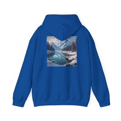 Snowy Mountain Unisex Hoodie Cozy Sweatshirt Art Lover Gift Nature Print Hoodie Artistic Winterwear Unique Casual Wear