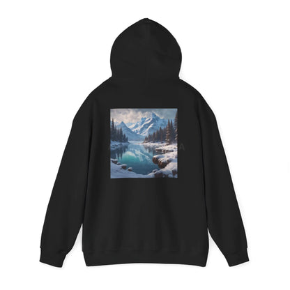 Snowy Mountain Unisex Hoodie Cozy Sweatshirt Art Lover Gift Nature Print Hoodie Artistic Winterwear Unique Casual Wear