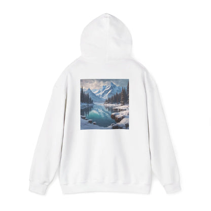 Snowy Mountain Unisex Hoodie Cozy Sweatshirt Art Lover Gift Nature Print Hoodie Artistic Winterwear Unique Casual Wear