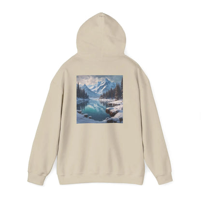 Snowy Mountain Unisex Hoodie Cozy Sweatshirt Art Lover Gift Nature Print Hoodie Artistic Winterwear Unique Casual Wear