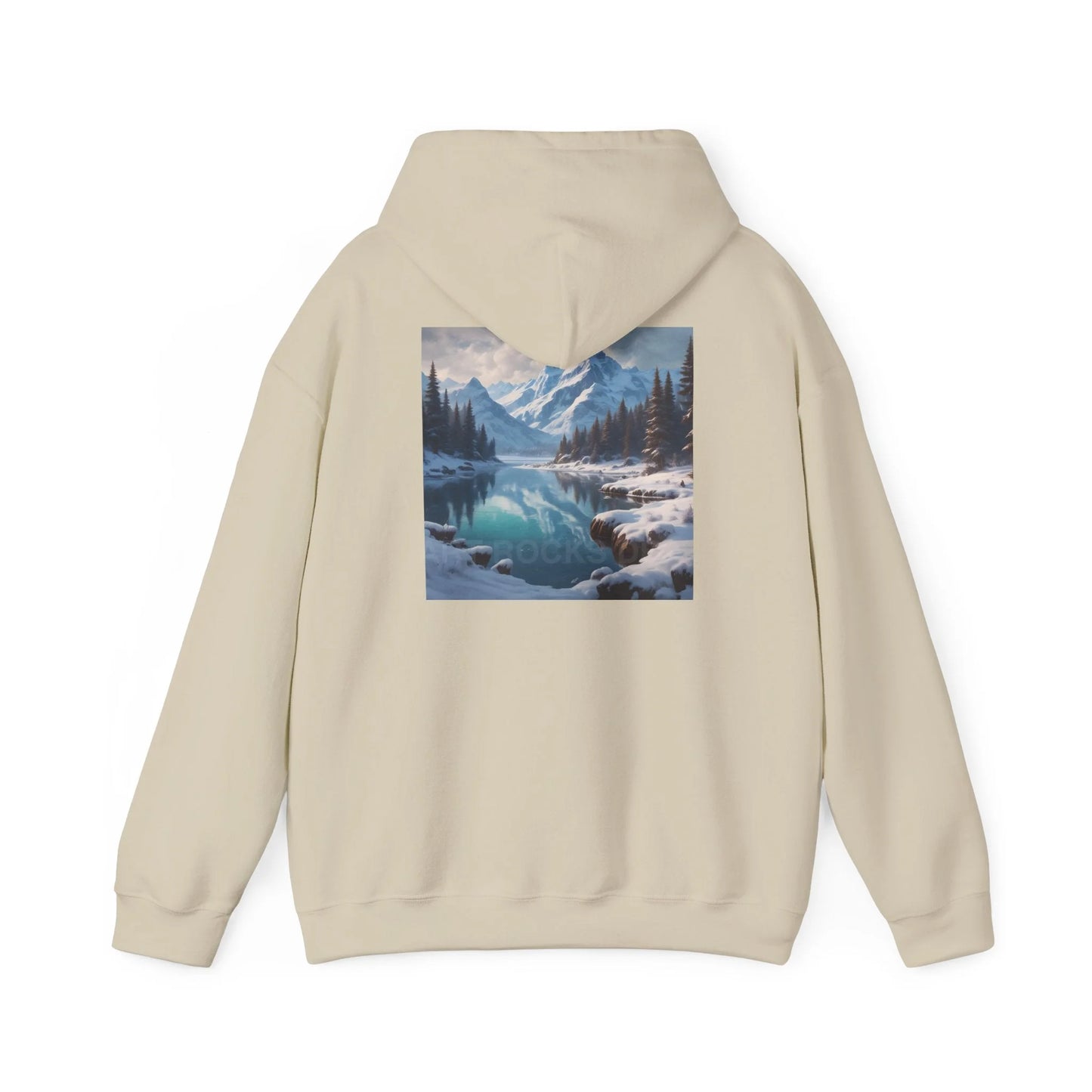 Snowy Mountain Unisex Hoodie Cozy Sweatshirt Art Lover Gift Nature Print Hoodie Artistic Winterwear Unique Casual Wear
