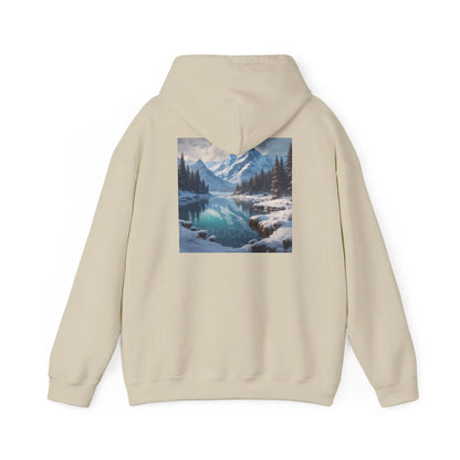 Snowy Mountain Unisex Hoodie Cozy Sweatshirt Art Lover Gift Nature Print Hoodie Artistic Winterwear Unique Casual Wear