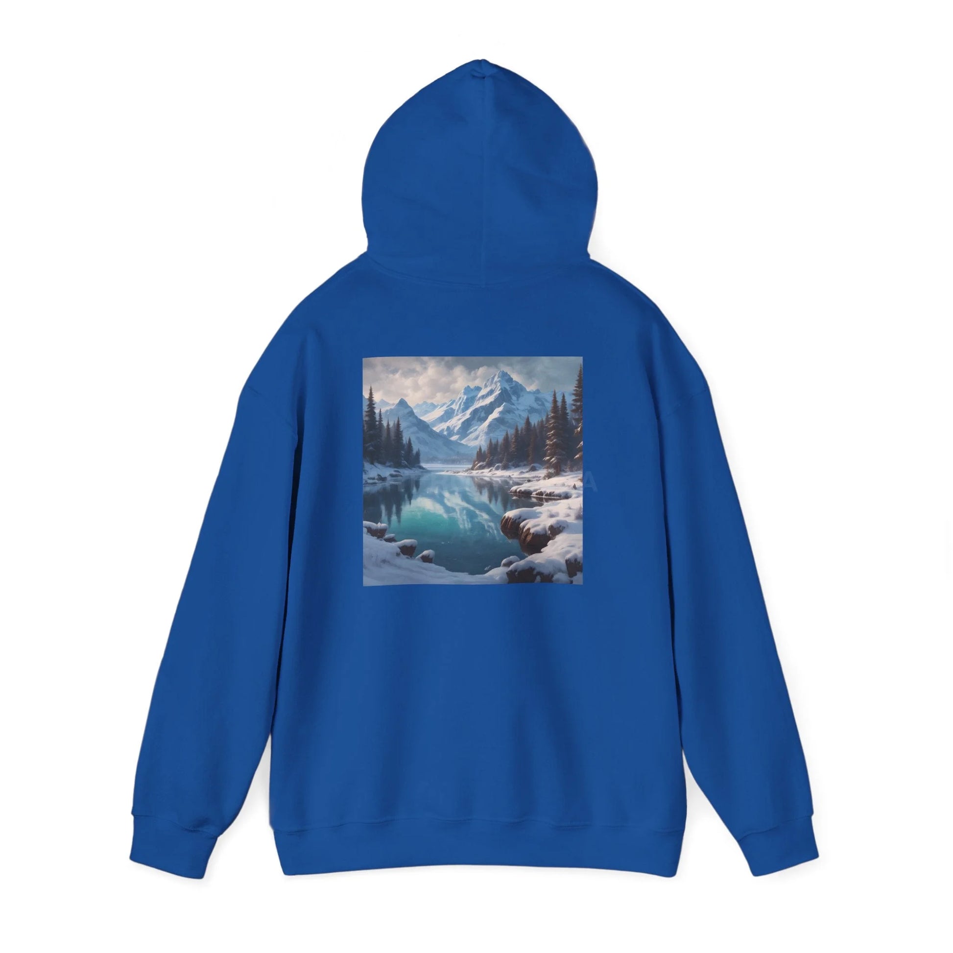 Snowy Mountain Unisex Hoodie Cozy Sweatshirt Art Lover Gift Nature Print Hoodie Artistic Winterwear Unique Casual Wear
