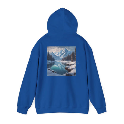 Snowy Mountain Unisex Hoodie Cozy Sweatshirt Art Lover Gift Nature Print Hoodie Artistic Winterwear Unique Casual Wear