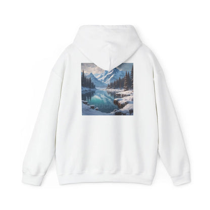 Snowy Mountain Unisex Hoodie Cozy Sweatshirt Art Lover Gift Nature Print Hoodie Artistic Winterwear Unique Casual Wear