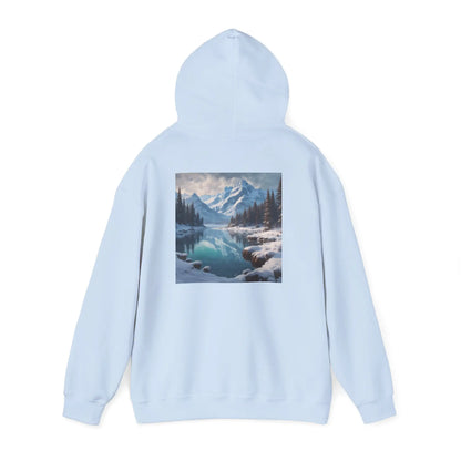 Snowy Mountain Unisex Hoodie Cozy Sweatshirt Art Lover Gift Nature Print Hoodie Artistic Winterwear Unique Casual Wear