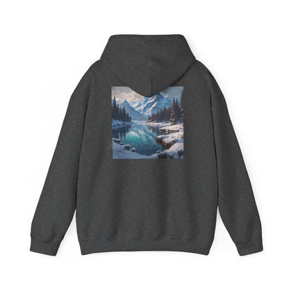 Snowy Mountain Unisex Hoodie Cozy Sweatshirt Art Lover Gift Nature Print Hoodie Artistic Winterwear Unique Casual Wear
