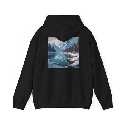 Snowy Mountain Unisex Hoodie Cozy Sweatshirt Art Lover Gift Nature Print Hoodie Artistic Winterwear Unique Casual Wear