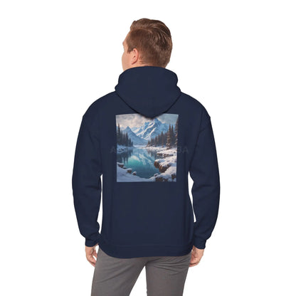 Snowy Mountain Unisex Hoodie Cozy Sweatshirt Art Lover Gift Nature Print Hoodie Artistic Winterwear Unique Casual Wear