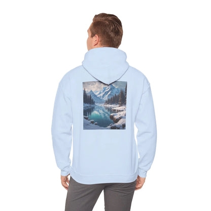 Snowy Mountain Unisex Hoodie Cozy Sweatshirt Art Lover Gift Nature Print Hoodie Artistic Winterwear Unique Casual Wear