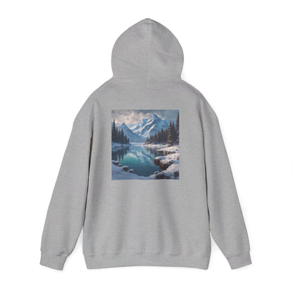Snowy Mountain Unisex Hoodie Cozy Sweatshirt Art Lover Gift Nature Print Hoodie Artistic Winterwear Unique Casual Wear