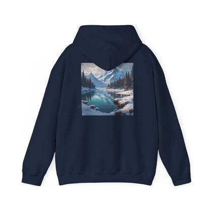 Snowy Mountain Unisex Hoodie Cozy Sweatshirt Art Lover Gift Nature Print Hoodie Artistic Winterwear Unique Casual Wear
