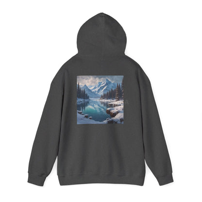 Snowy Mountain Unisex Hoodie Cozy Sweatshirt Art Lover Gift Nature Print Hoodie Artistic Winterwear Unique Casual Wear