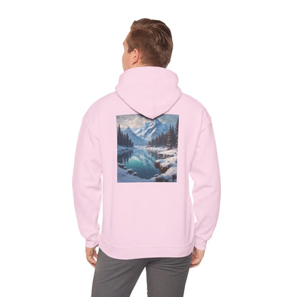 Snowy Mountain Unisex Hoodie Cozy Sweatshirt Art Lover Gift Nature Print Hoodie Artistic Winterwear Unique Casual Wear