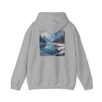 Snowy Mountain Unisex Hoodie Cozy Sweatshirt Art Lover Gift Nature Print Hoodie Artistic Winterwear Unique Casual Wear