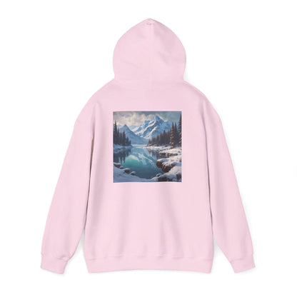 Snowy Mountain Unisex Hoodie Cozy Sweatshirt Art Lover Gift Nature Print Hoodie Artistic Winterwear Unique Casual Wear