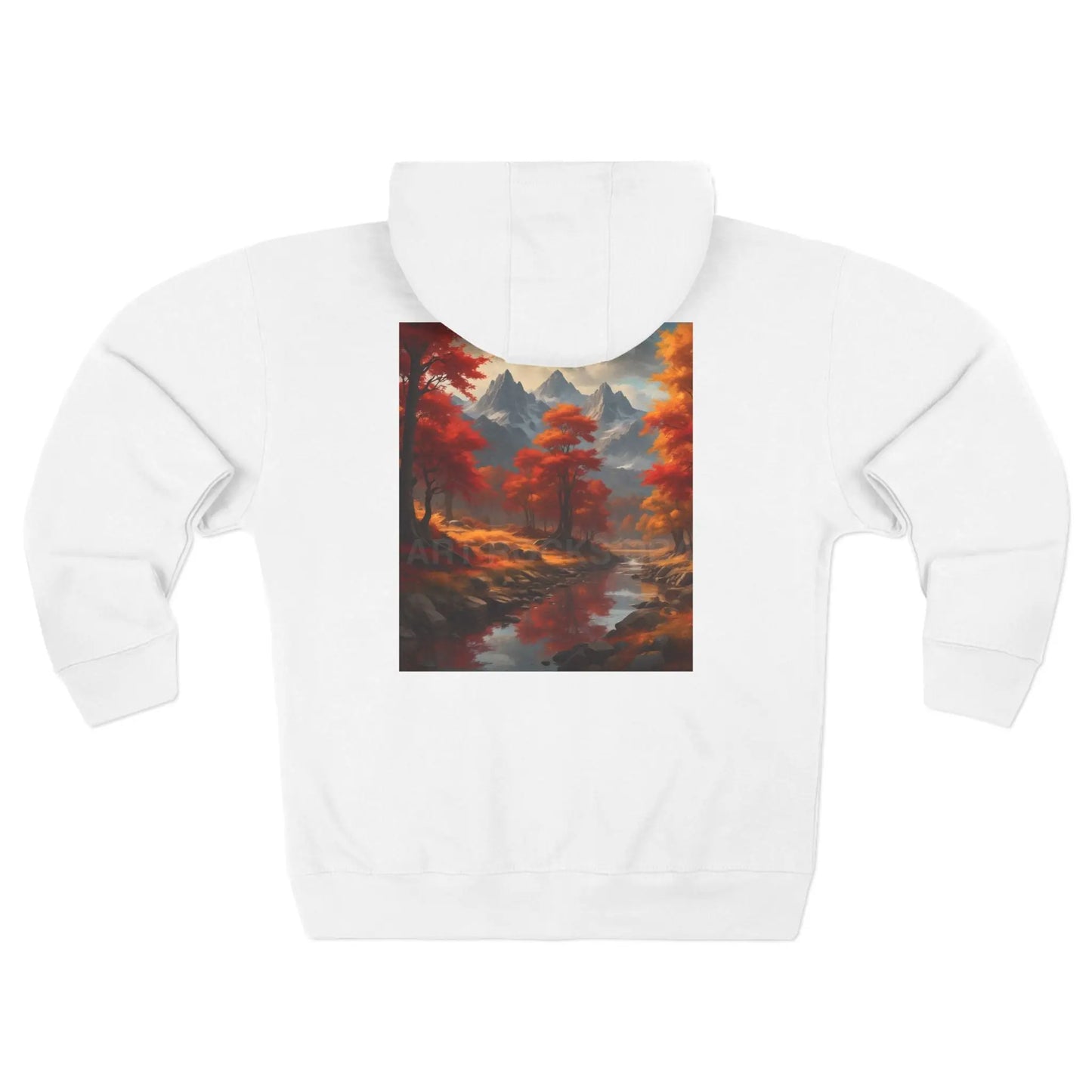 Snowy Mountains and Autumn Trees Zip-Up Sweatshirt - XS / White - Hoodie