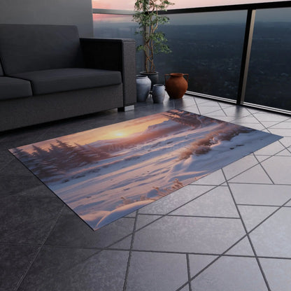 Snowy Valley Outdoor Rug Cozy Patio Decor for Camping Picnics Garden Parties Home Essentials Seasonal Home Accents