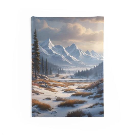 Snowy Valley Tapestry - 26’’ × 36’’ - Home Decor