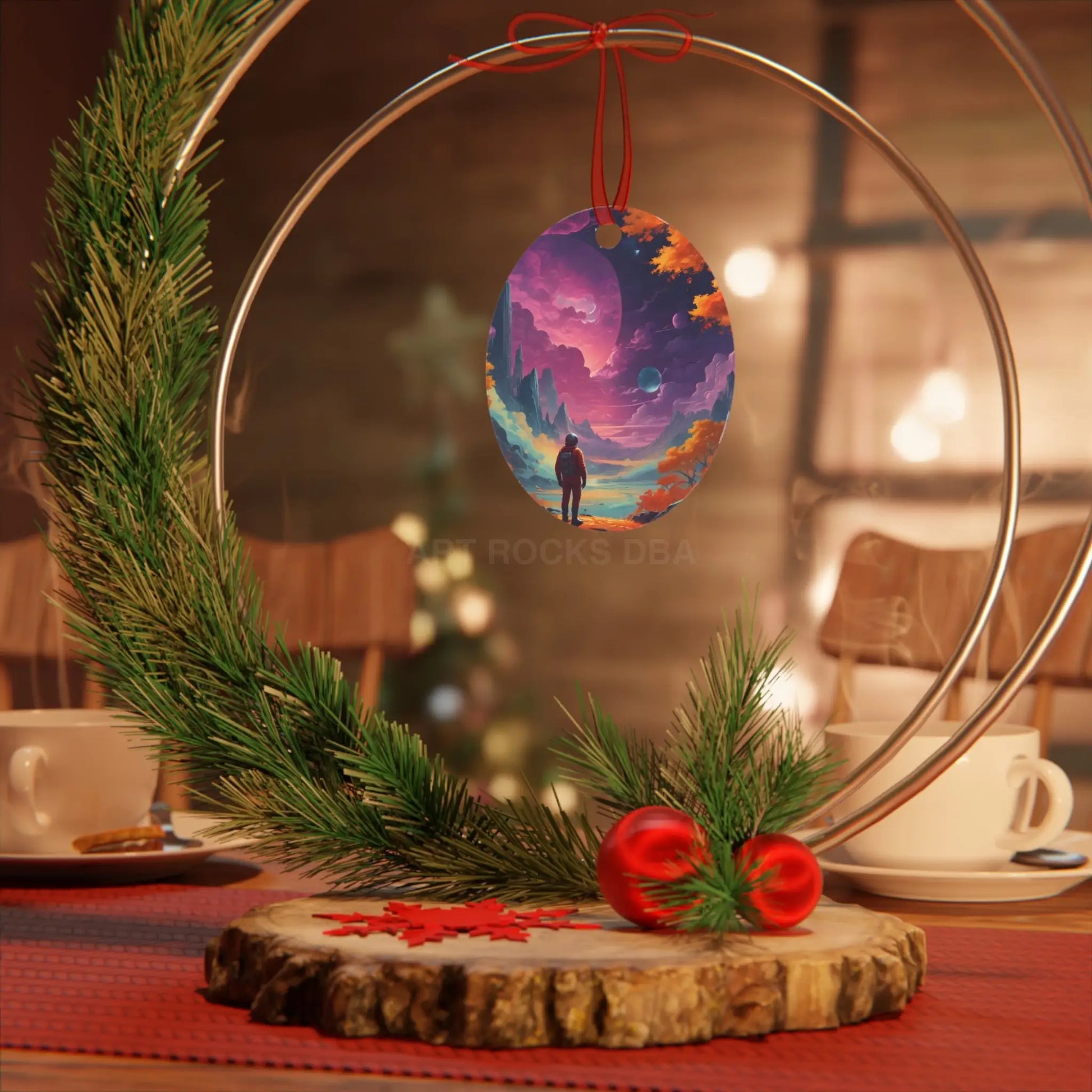 Space Dreamscape Metal Ornament - Home Decor