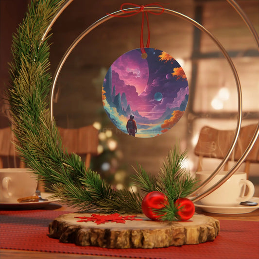 Space Dreamscape Metal Ornament - Round / One Size - Home Decor