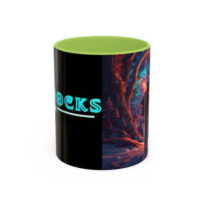 Space Explorer Coffee Mug — Astronaut Planet Scene Accent Mug (11/15oz) - 11oz / Light Green - Mug