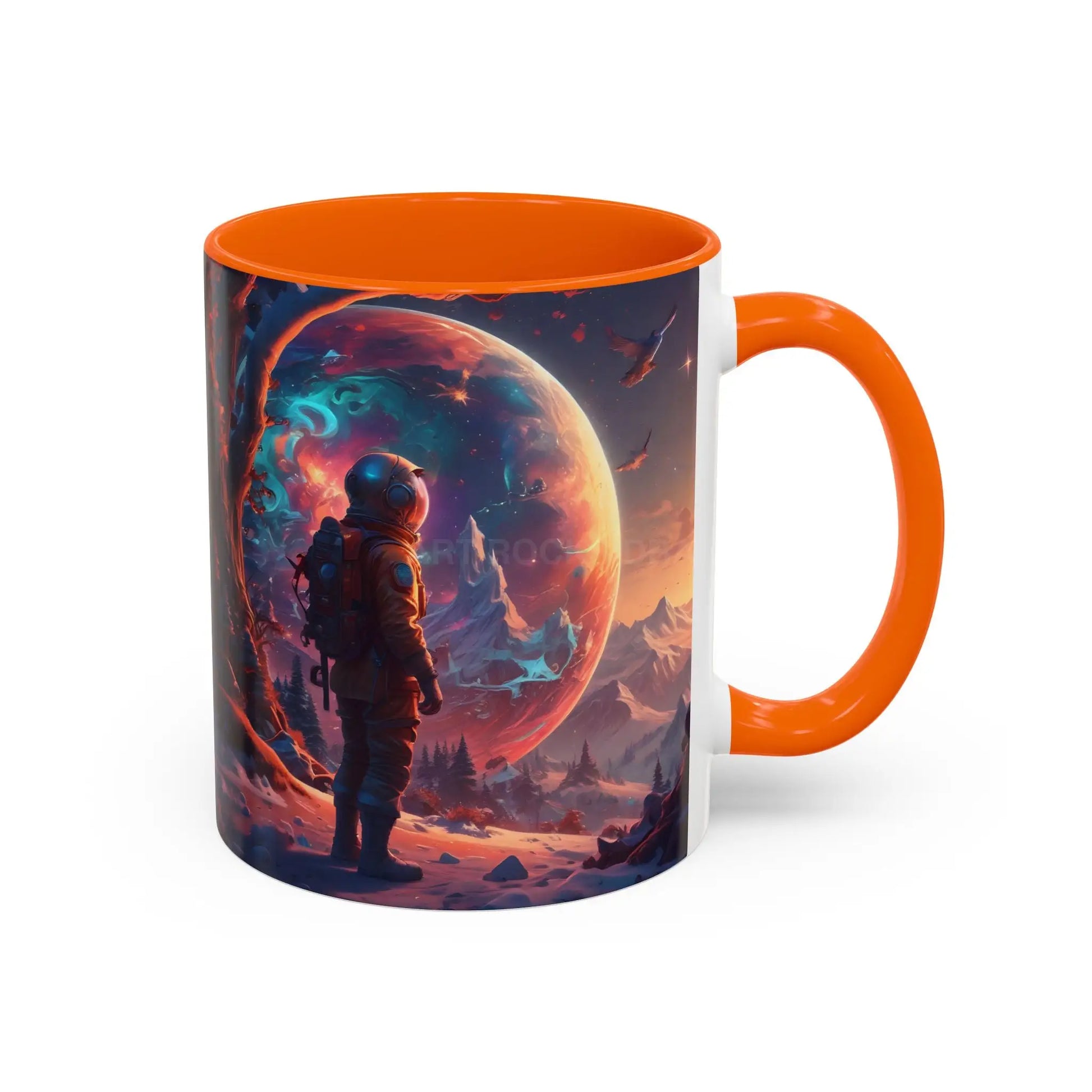 Space Explorer Coffee Mug — Astronaut Planet Scene Accent Mug (11/15oz) - Mug