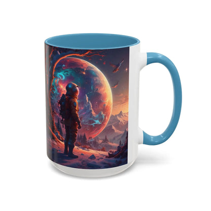 Space Explorer Coffee Mug — Astronaut Planet Scene Accent Mug (11/15oz) - Mug
